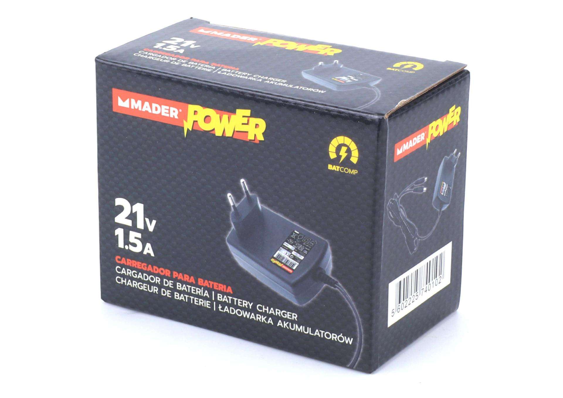 Carregador para Bateria, 21V, 1.5A - MADER POWER® refª 74010 MADER