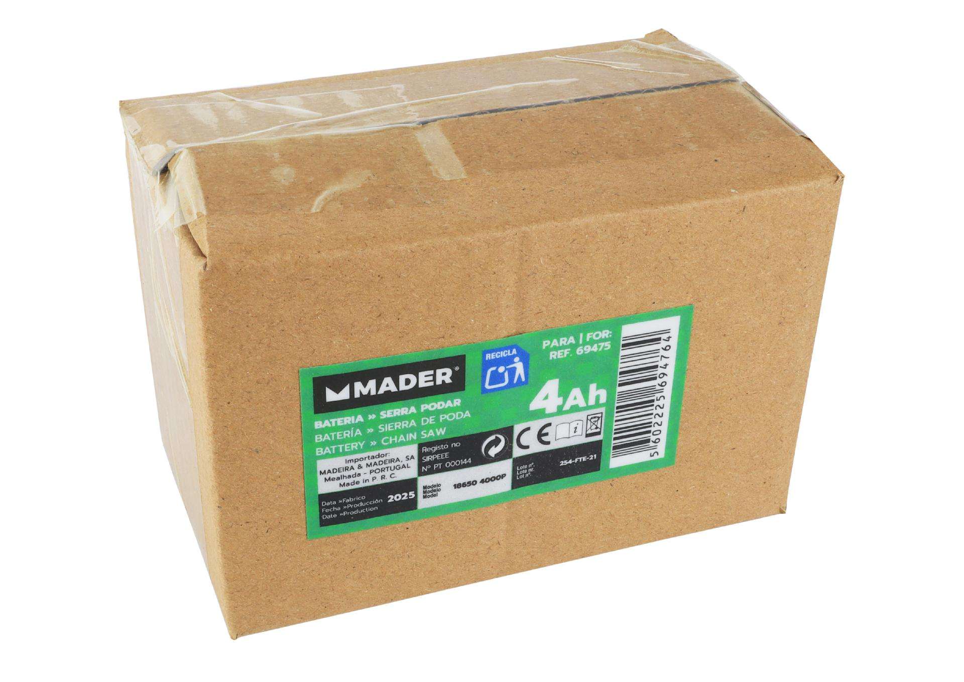 Bateria, 21V - 4.0Ah, para 69475 refª 69476 MADER