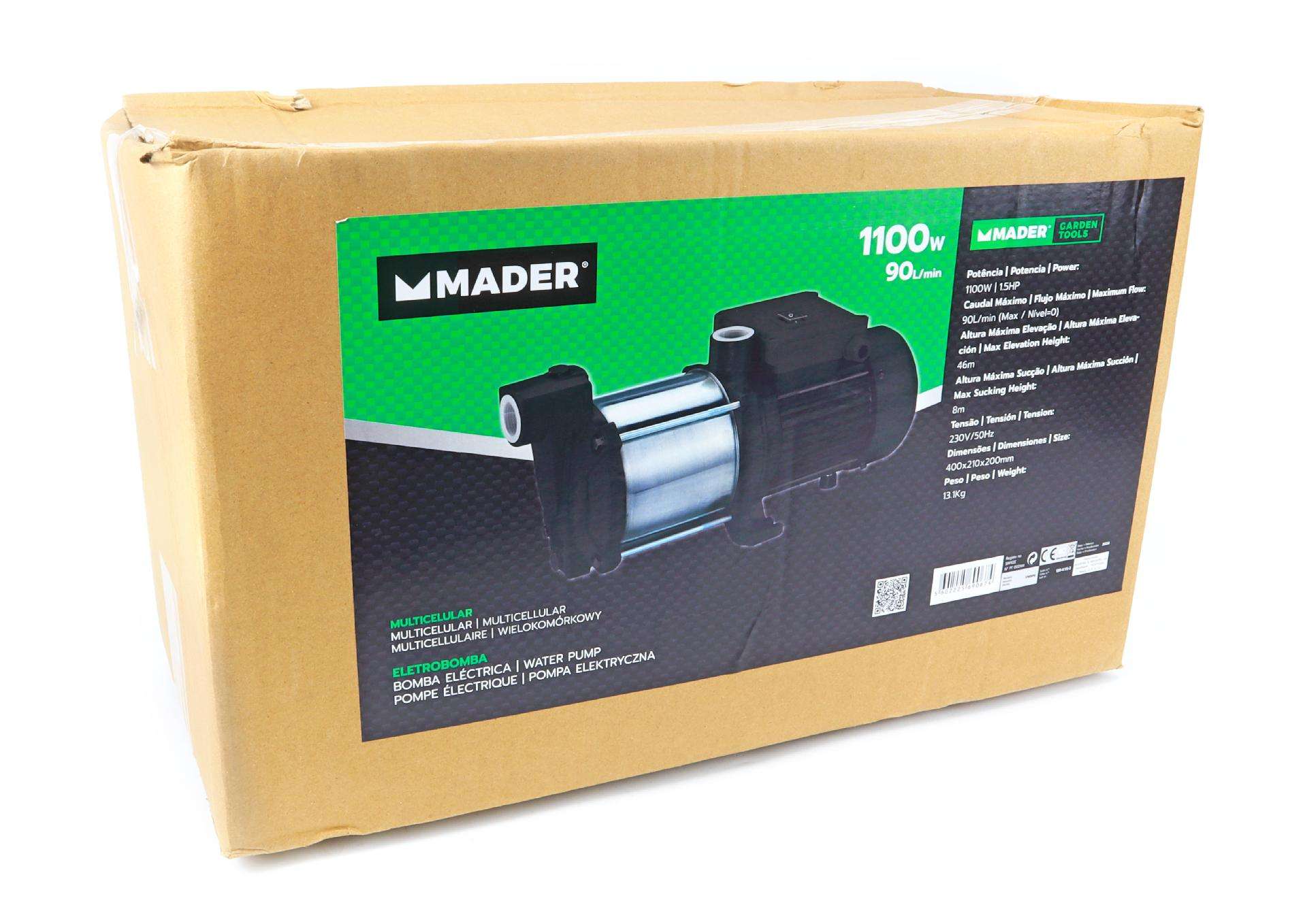 Eletrobomba Multicelular, 110W, 90L/min refª 69067 MADER