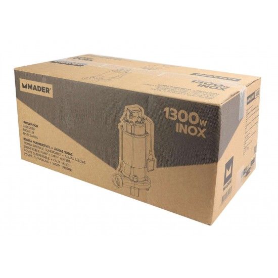 Bomba Submersível, Águas Sujas, 1300W, com Triturador refª 69046 MADER Bomba Submersível, Águas Sujas, 1300W, com Triturador refª 69046 MADER
