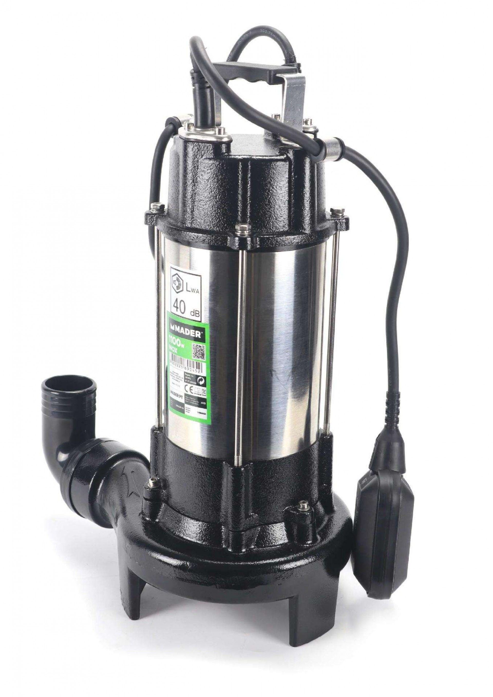 Bomba Submersível, Águas Sujas, 1100W, com Triturador refª 69045 MADER