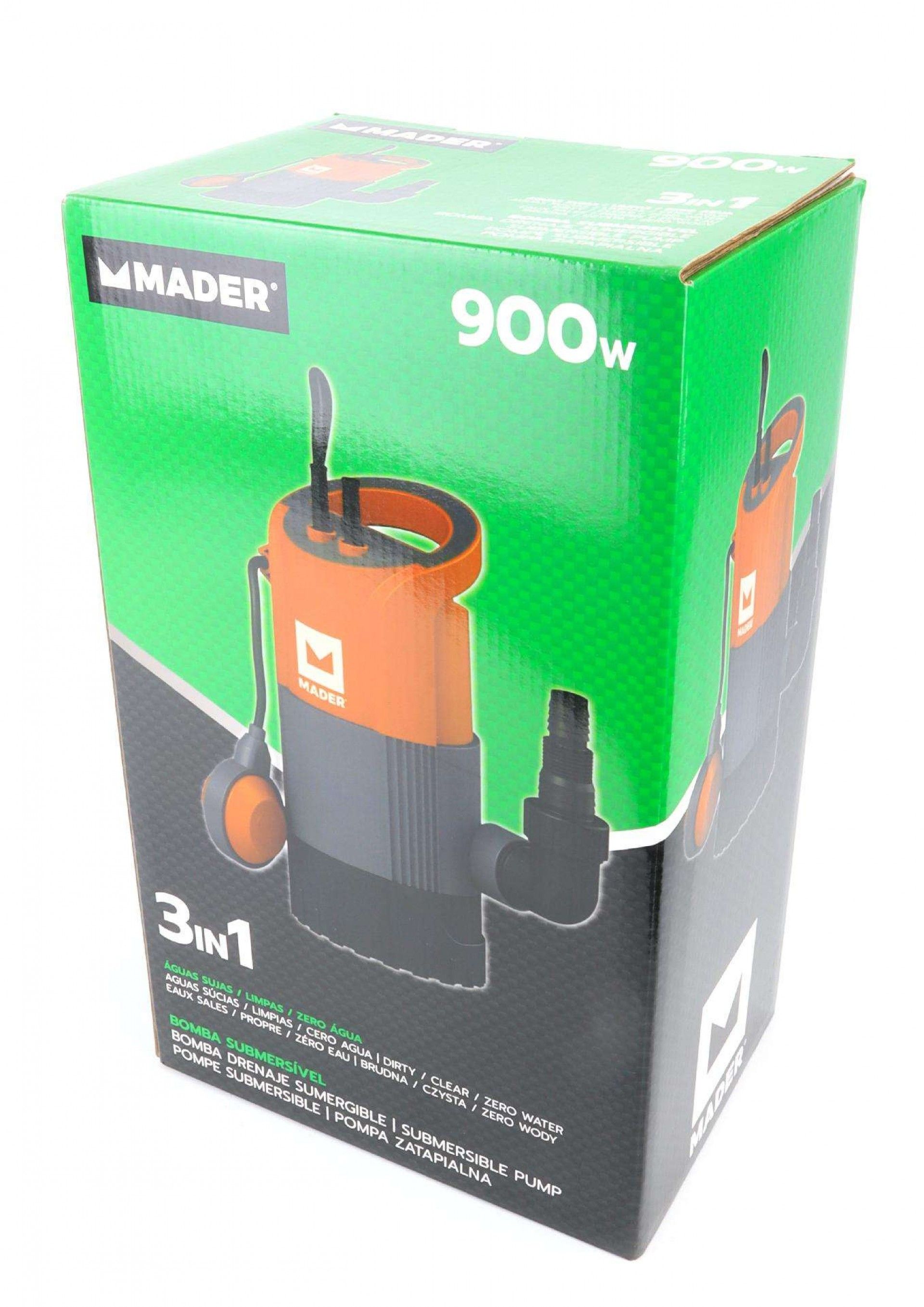 Bomba Submersível, Águas Sujas, 900W, 14000 L/h refª 69042 MADER