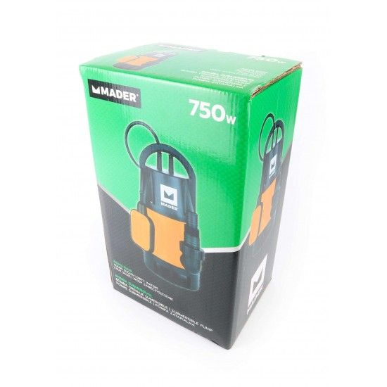 Bomba Submersível, Águas Sujas, 750W, 13000 L/h refª 69041 MADER Bomba Submersível, Águas Sujas, 750W, 13000 L/h refª 69041 MADER