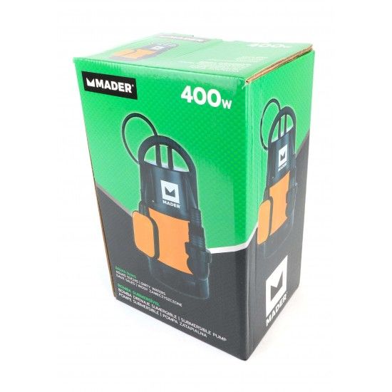 Bomba Submersível, Águas Sujas, 400W, 8000 L/h refª 69040 MADER Bomba Submersível, Águas Sujas, 400W, 8000 L/h refª 69040 MADER