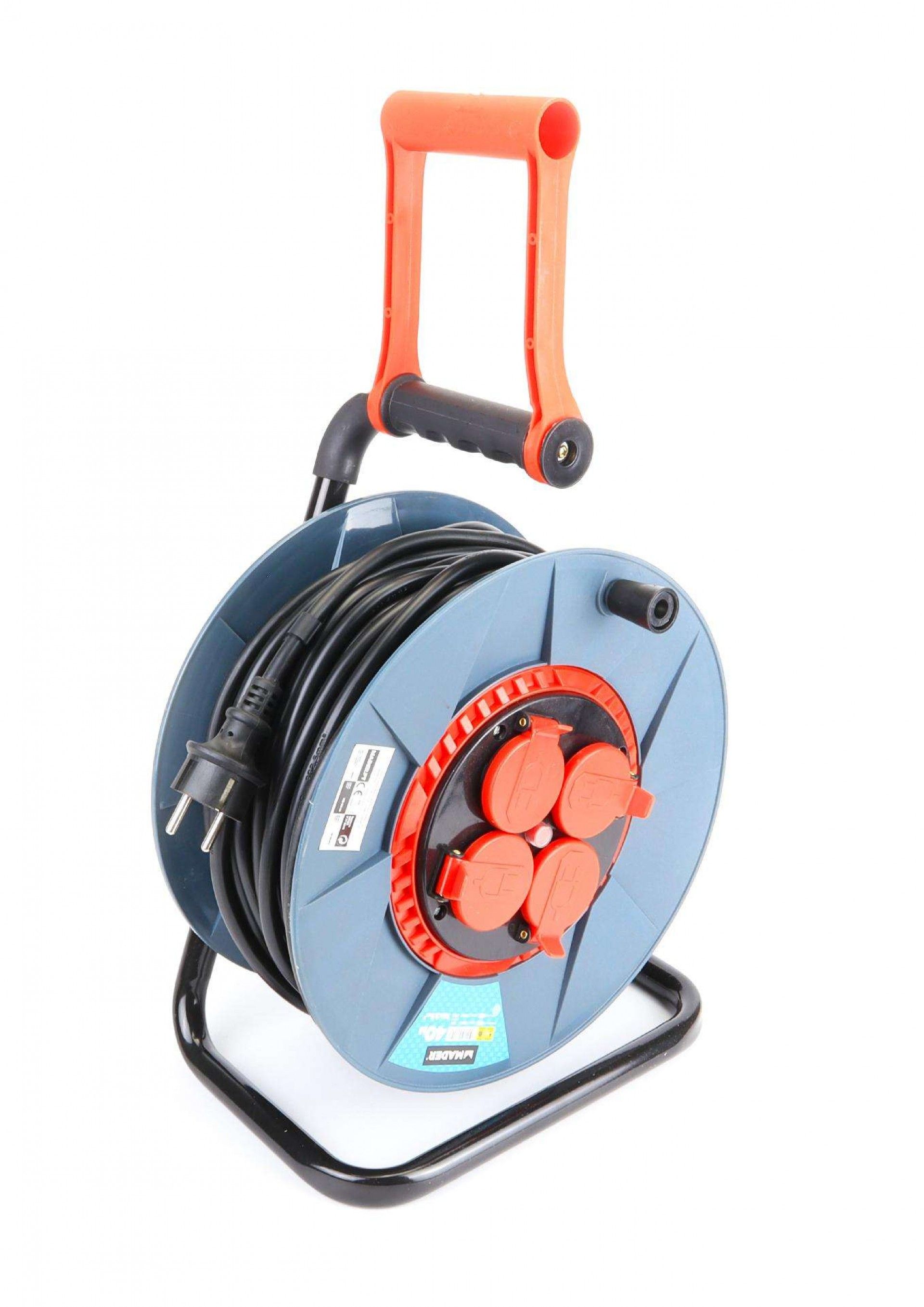 Extensão Elétrica, com Enrolador, com Tampa, 40m, 3G2,5mm²- MADER®Home Tools refª 68602 MADER