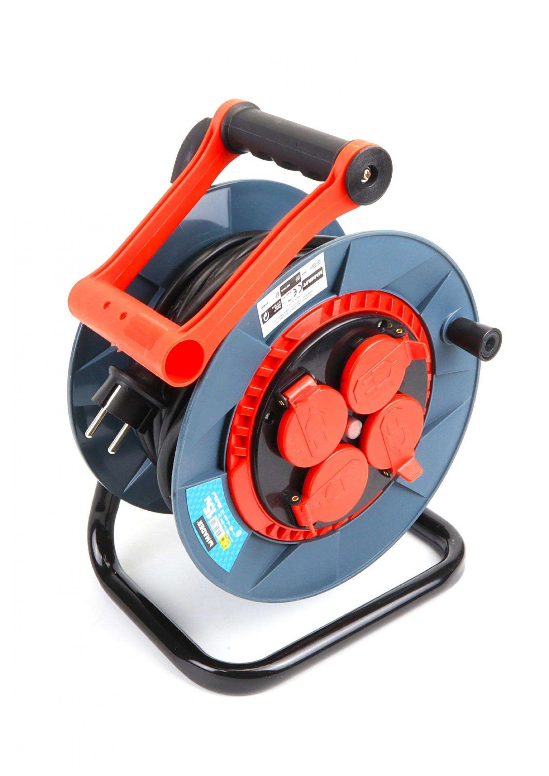 Extensão Elétrica, com Enrolador, com Tampa, 15m, 3G2,5mm²- MADER®Home Tools refª 68600 MADER