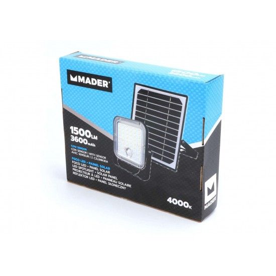 Foco LED, 1500Lm, com Painel Solar, com Sensor ref 68085 MADER