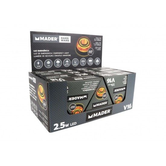 Luz de Emergência, 2.5W LED, V16 refª 65029 MADER Luz de Emergência, 2.5W LED, V16 refª 65029 MADER