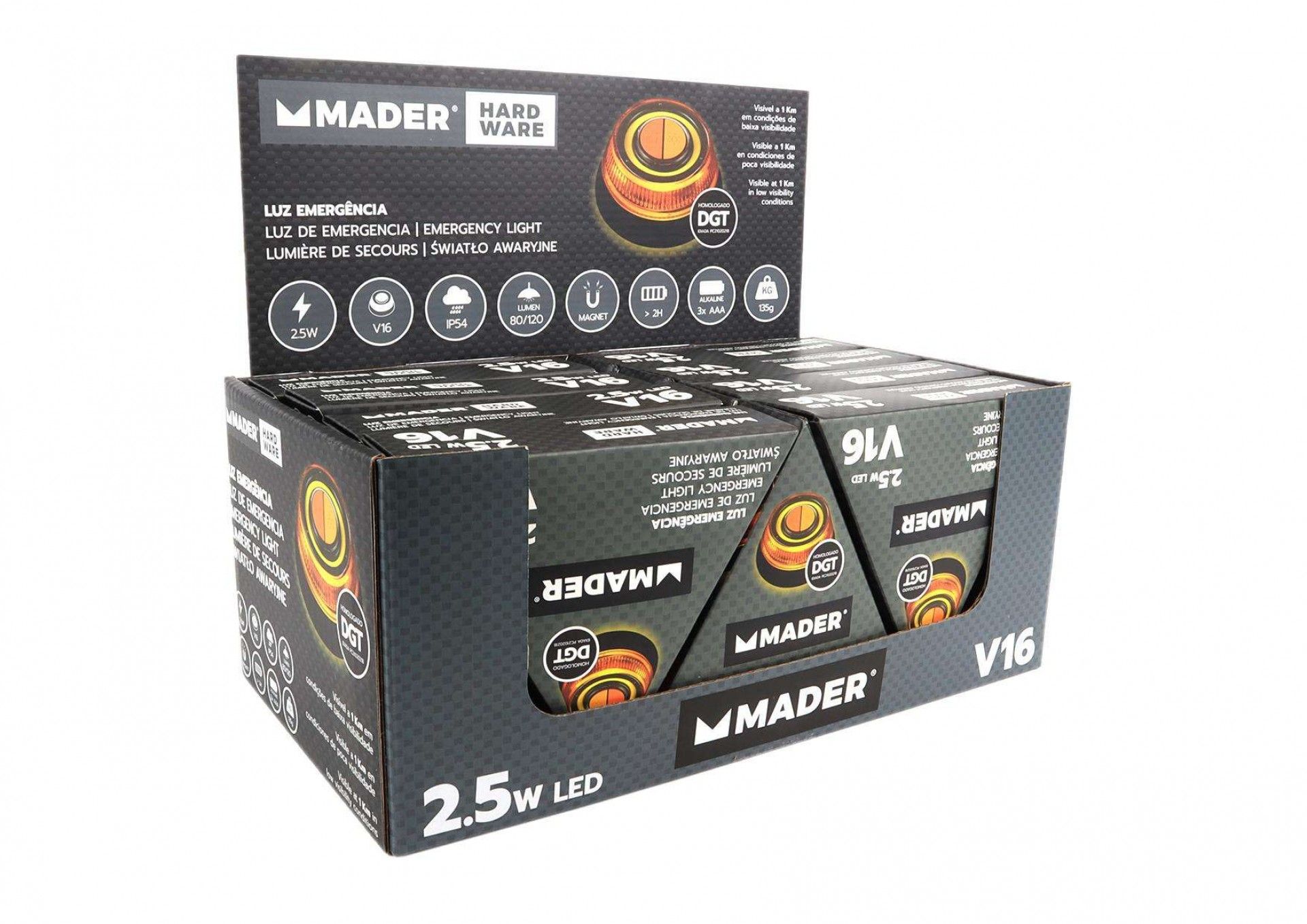 Luz de Emergência, 2.5W LED, V16 refª 65029 MADER