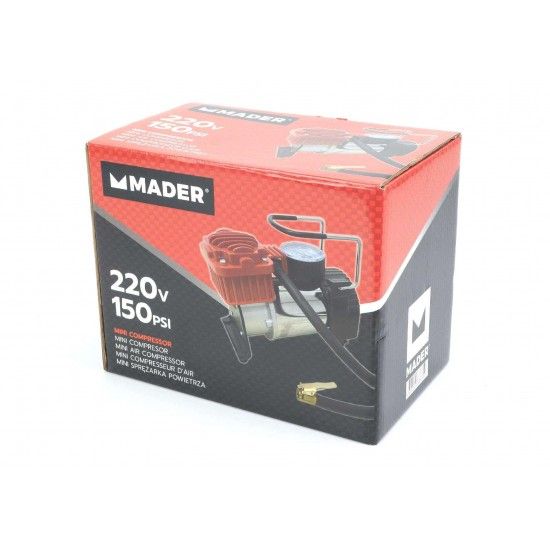 Mini Compressor Auto, 150PSI, 220V refª 63661 MADER Mini Compressor Auto, 150PSI, 220V refª 63661 MADER
