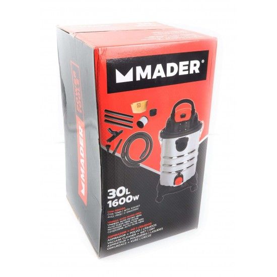 Aspirador Pó / Líquidos, 30L, 1600W refª 63344 MADER Aspirador Pó / Líquidos, 30L, 1600W refª 63344 MADER