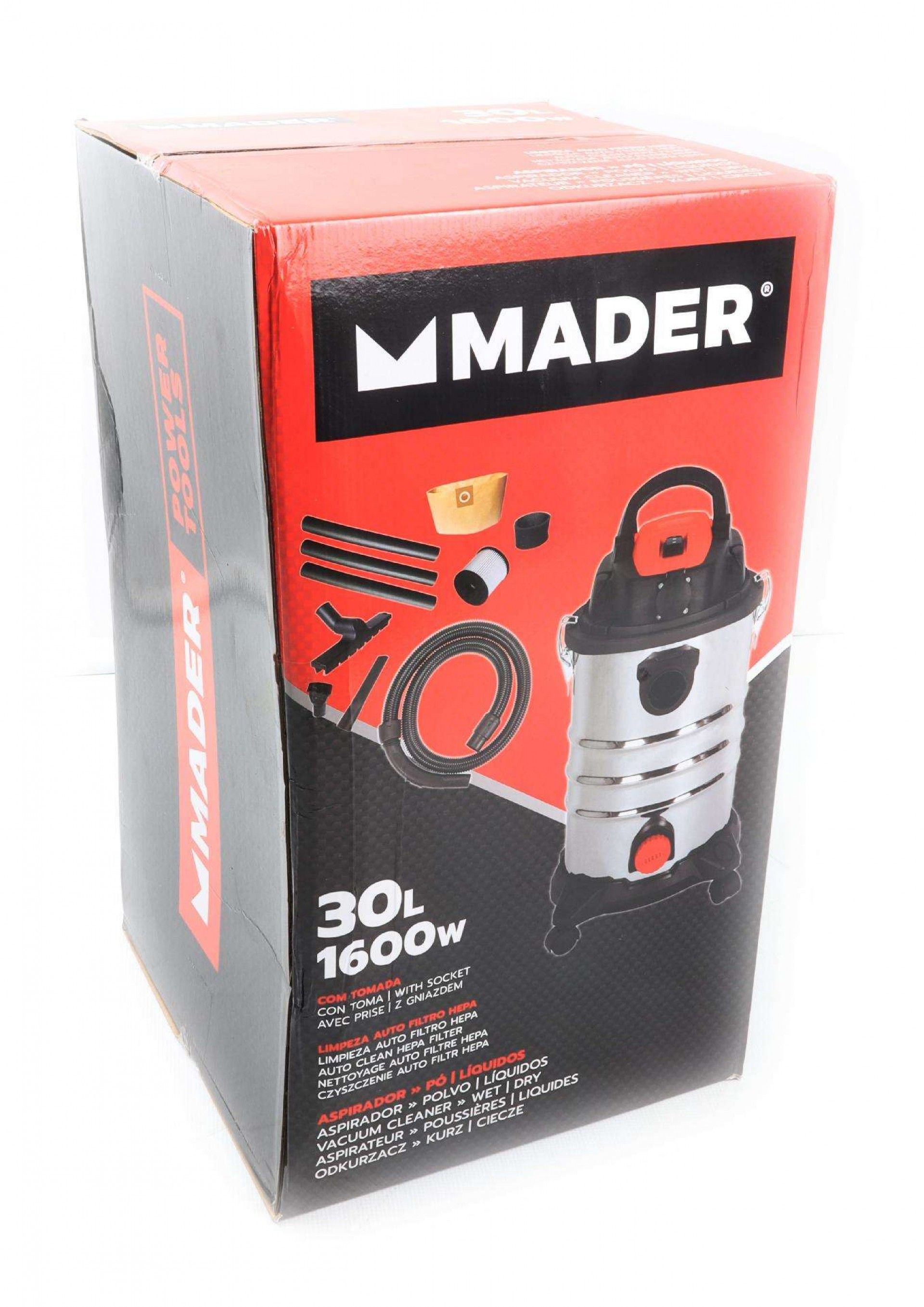 Aspirador Pó / Líquidos, 30L, 1600W refª 63344 MADER