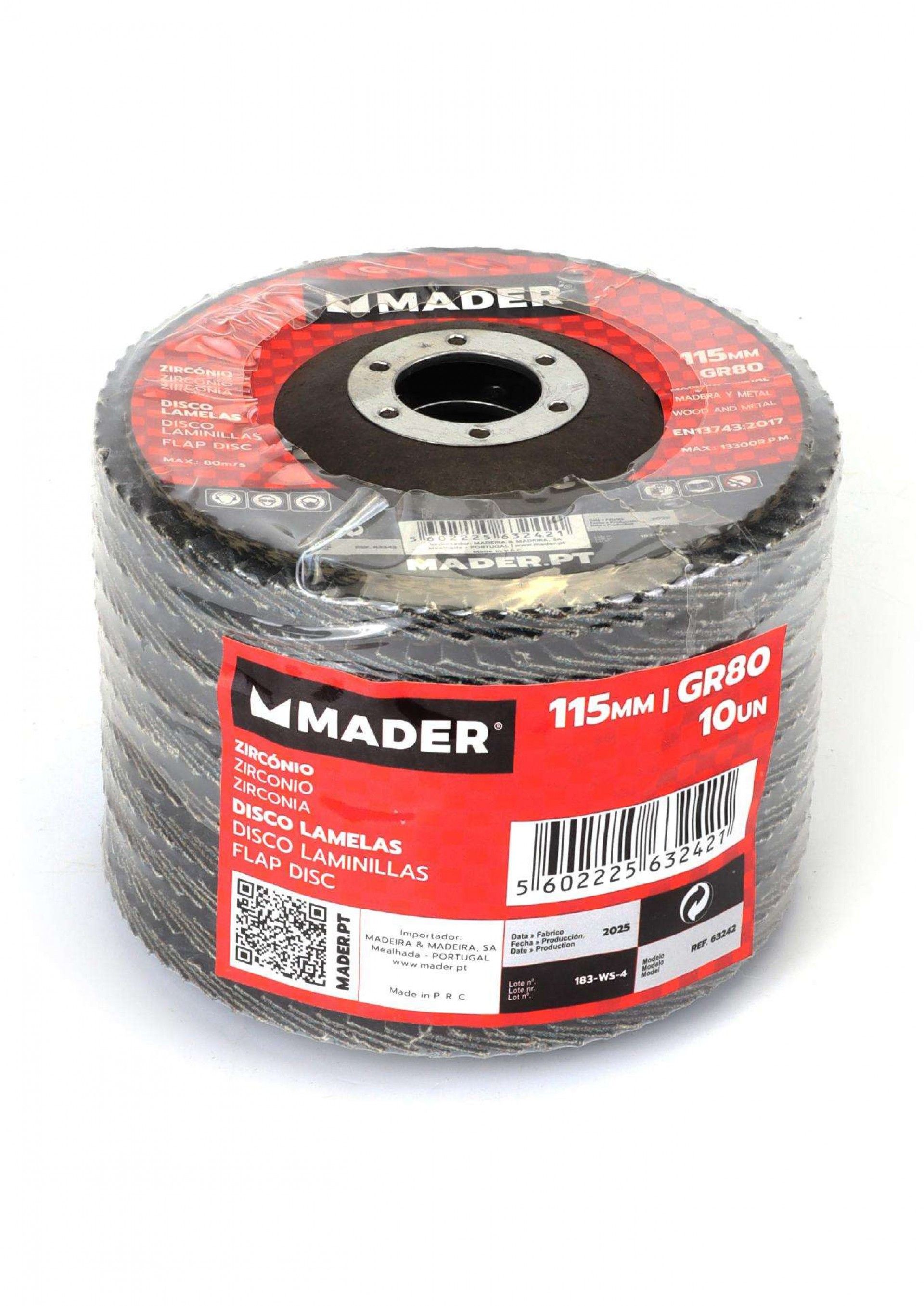 Disco Lamelas, Zircónio, 115mm, GR80 refª 63242 MADER