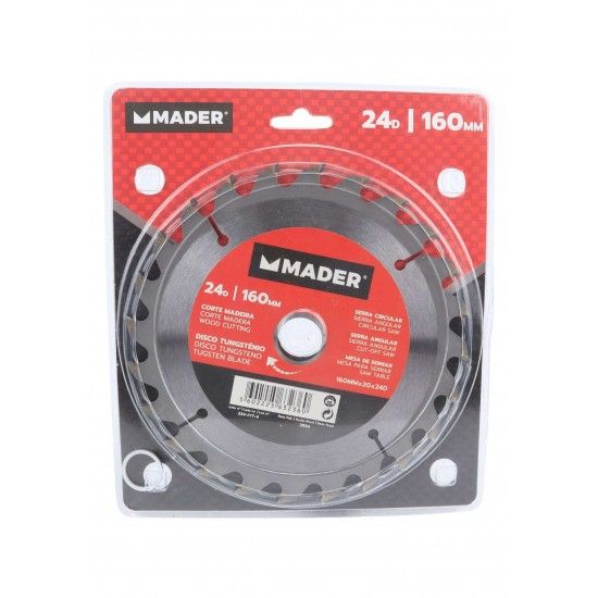 Disco Tungsténio, Corte Madeira, 160mm, 24D refª 63236 MADER Disco Tungsténio, Corte Madeira, 160mm, 24D refª 63236 MADER