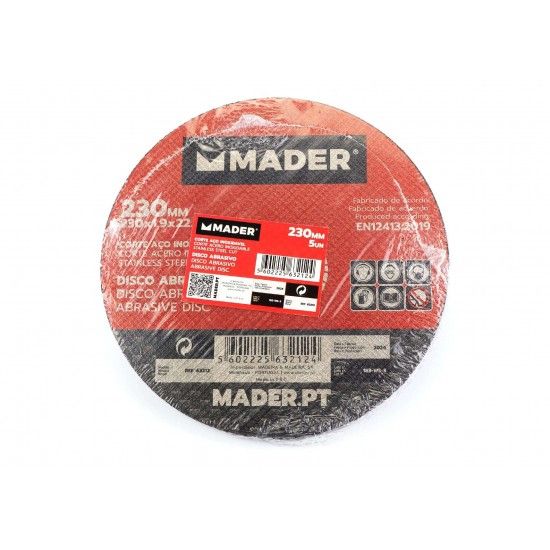 Disco Abrasivo, Corte Ao Inox, 230mm ref 63212 MADER