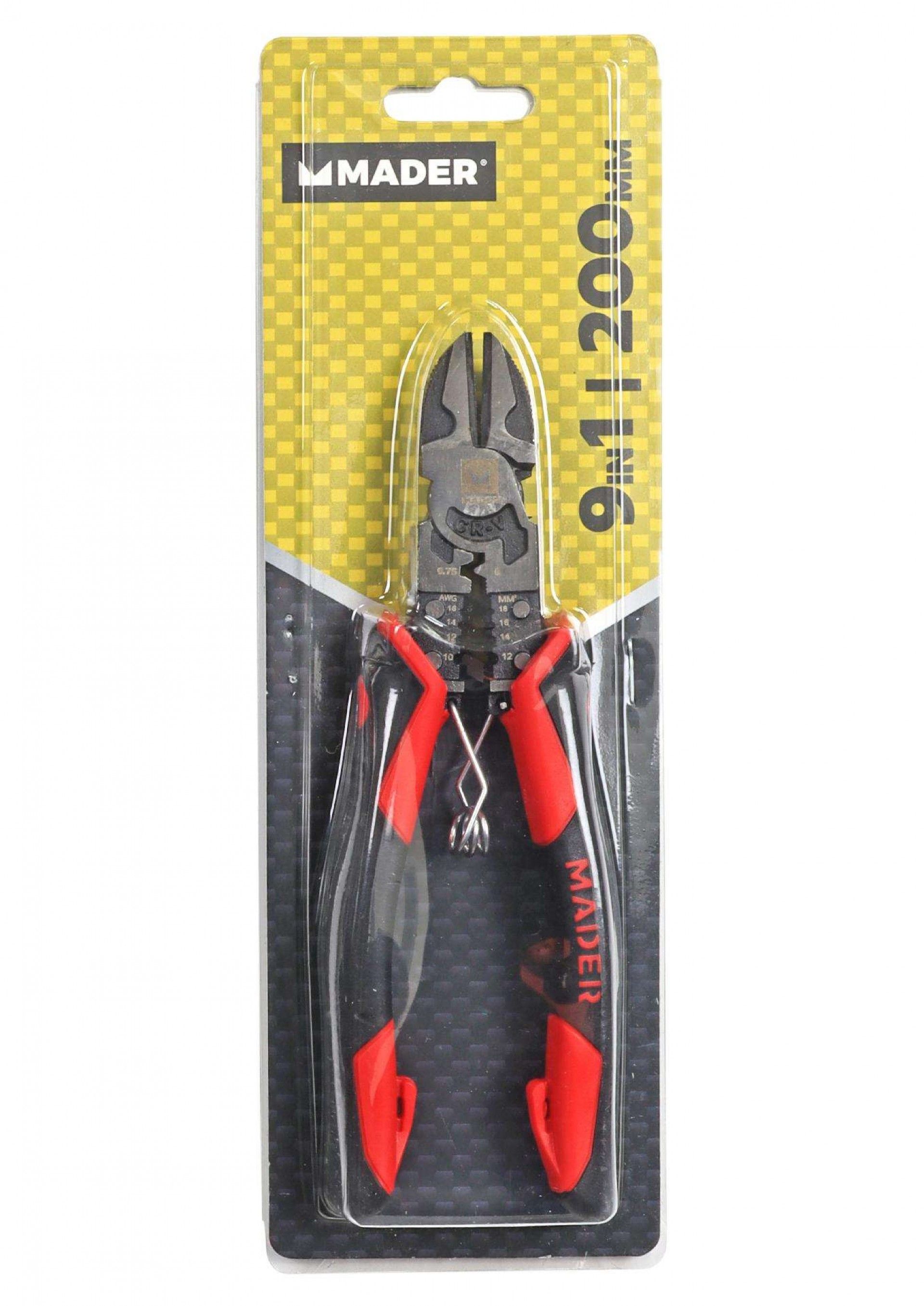 Alicate Multifunções, 9 IN 1, Corte Lateral, 200mm refª 61497 MADER