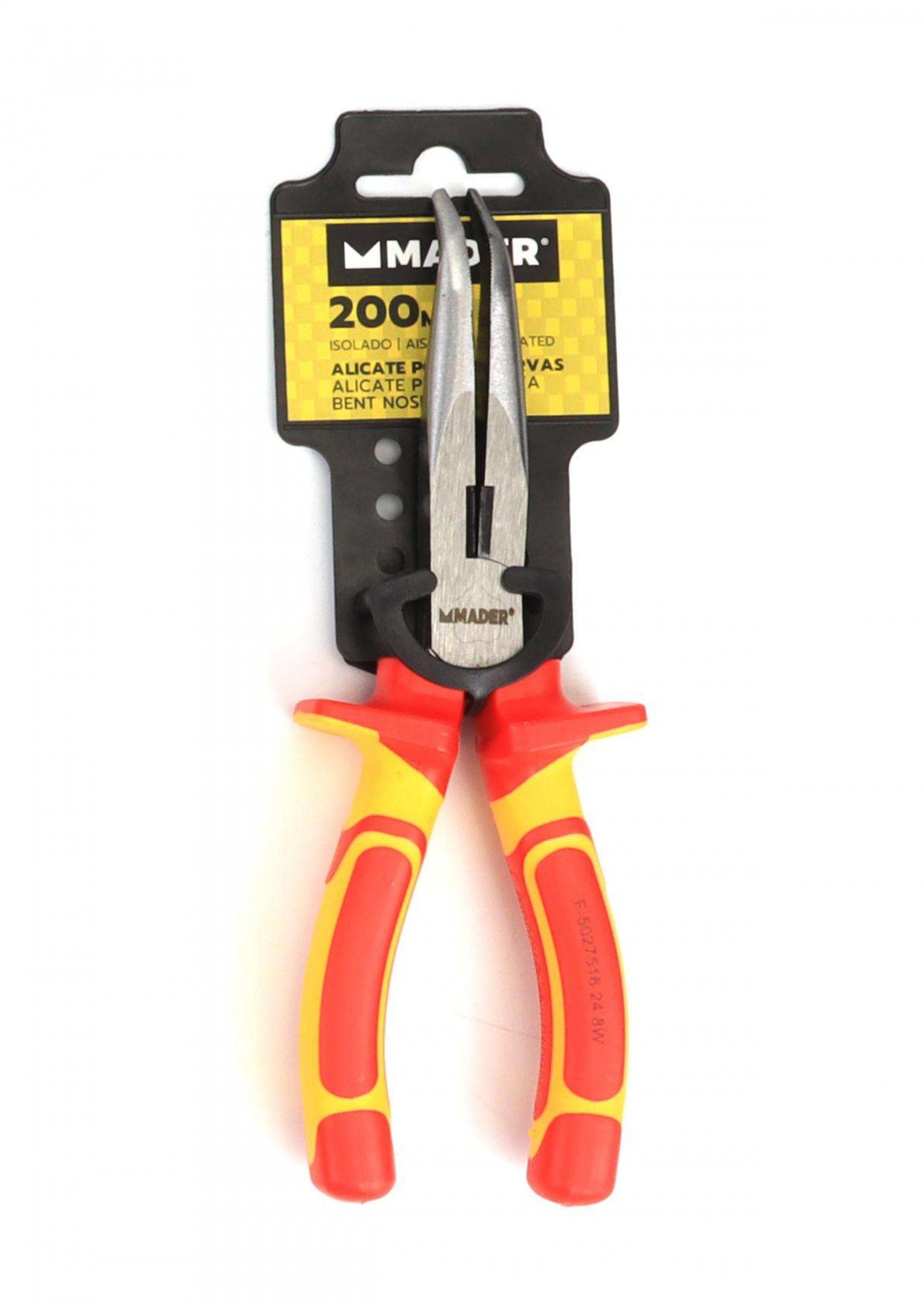 Alicate Pontas Curvas, Isolado, CRV, 200mm refª 61268 MADER