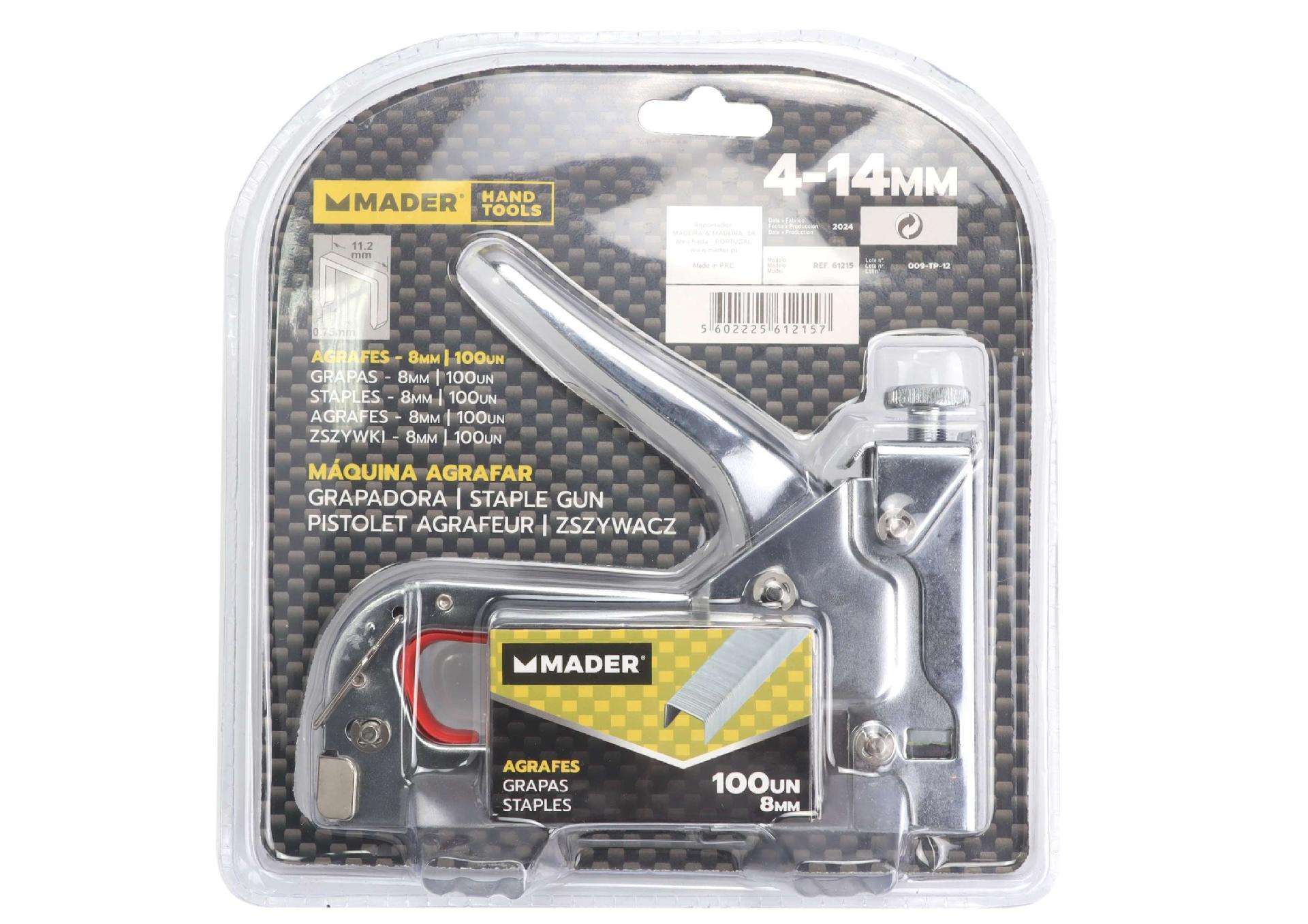 Máquina de Agrafar, 4-14mm, 100 Agrafes refª 61215 MADER