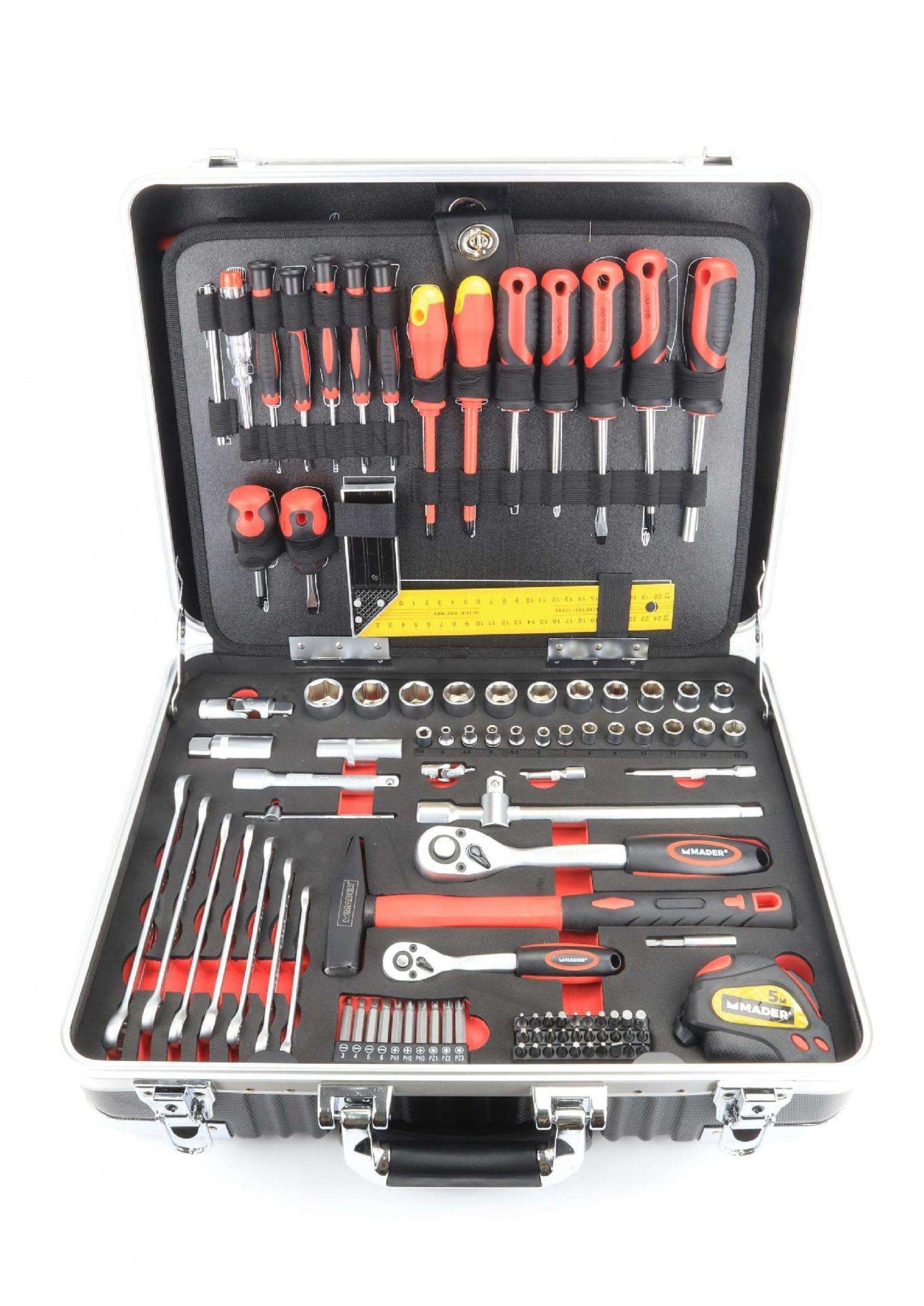 Mala Ferramentas com Trolley, 142Pcs Chrome Vanadium refª 61157 MADER