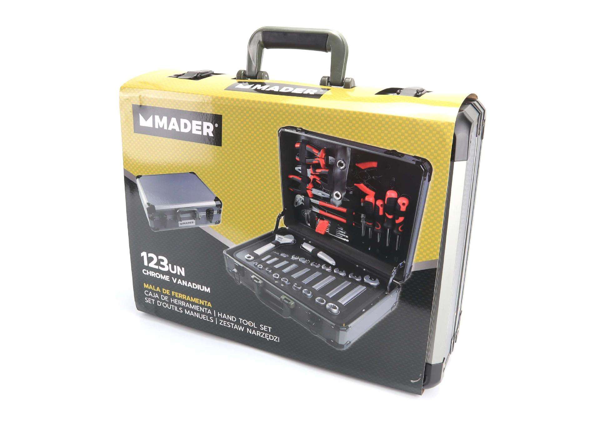 Mala de Ferramentas, 1/4" - 1/2", CRV, 123Un refª 59603 MADER