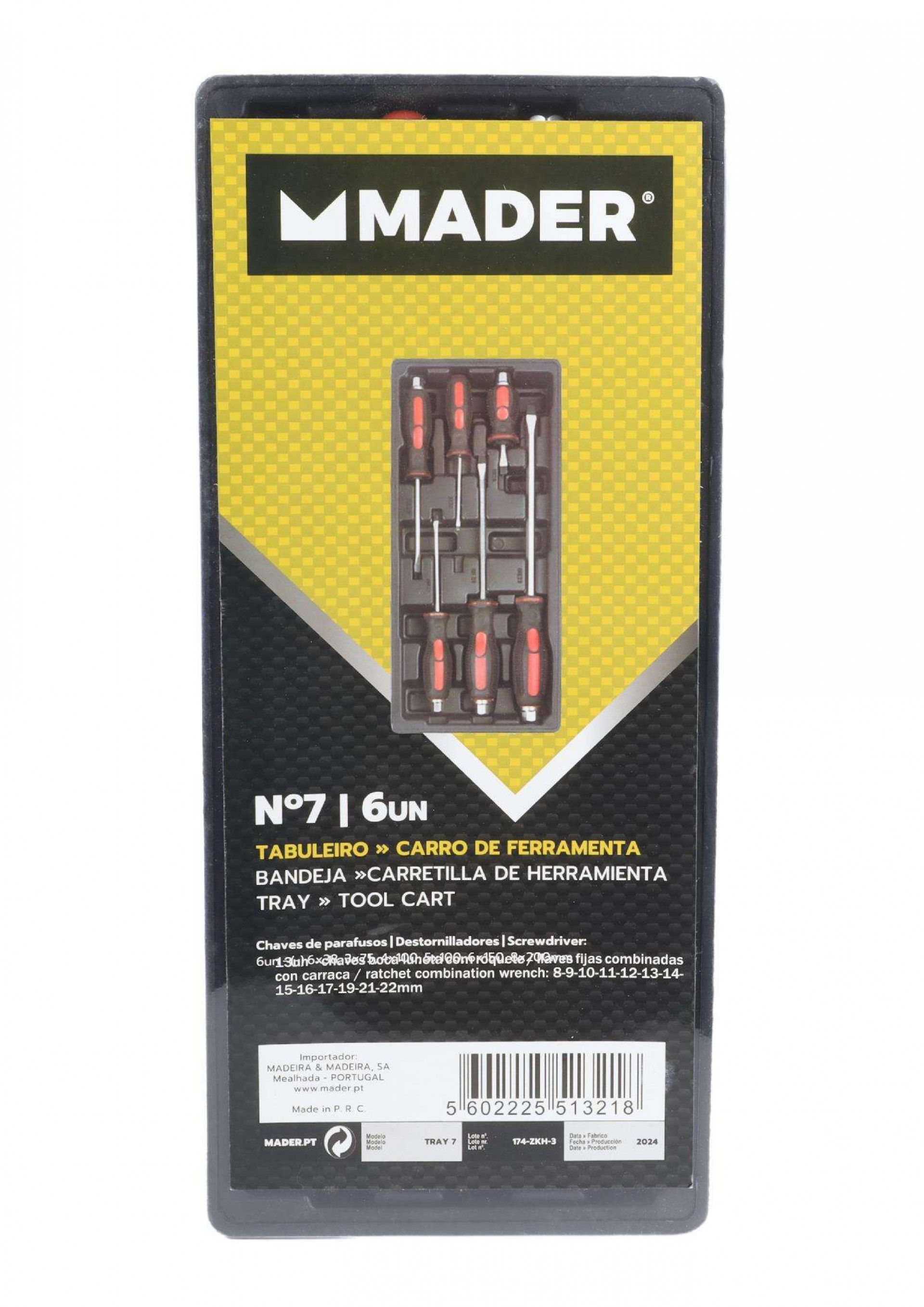 Tabuleiro Carro Ferramenta nº7 6un refª 51321 MADER