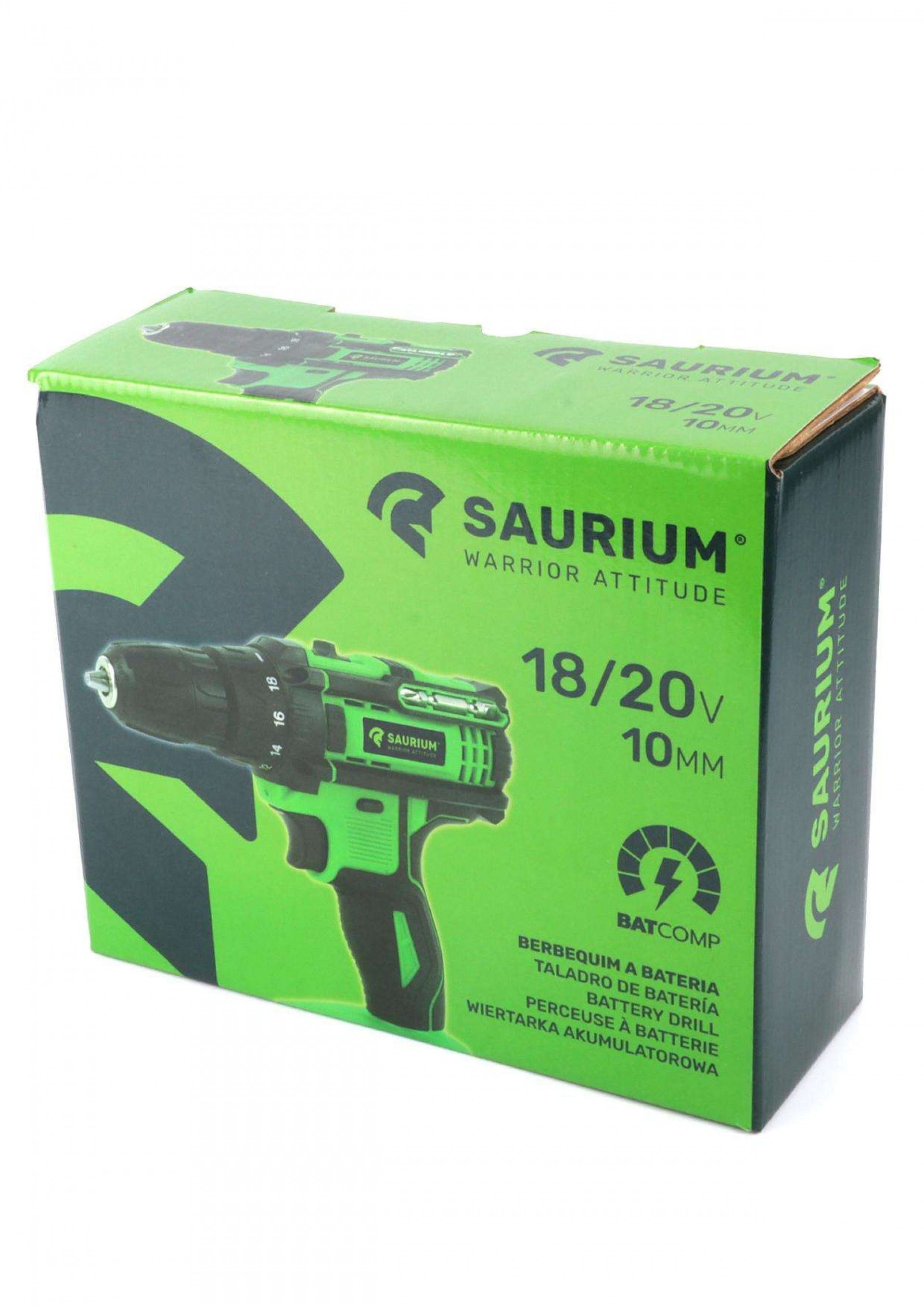 Berbequim Aparafusadora, a Bateria, 18/20V, 10mm, 29Nm refª 48845 SAURIUM