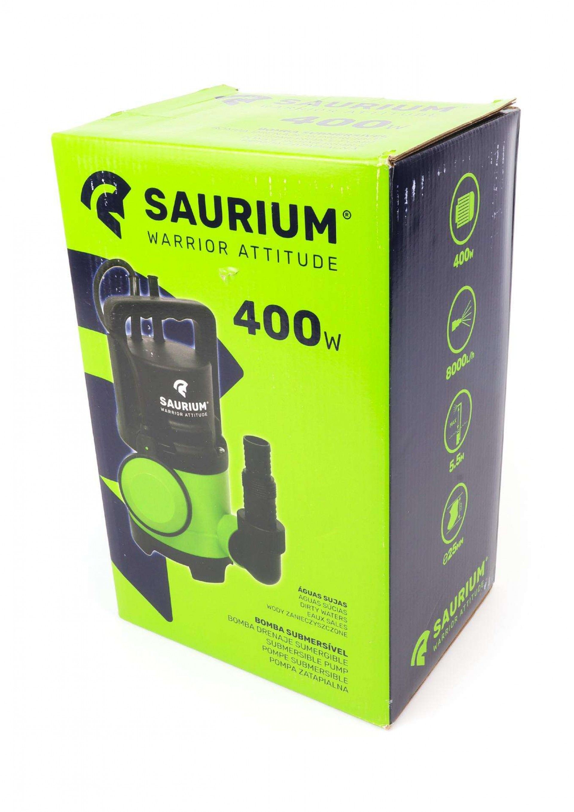 Bomba Submersível, Águas Sujas, 400W, 8000 L/h refª 48581 SAURIUM