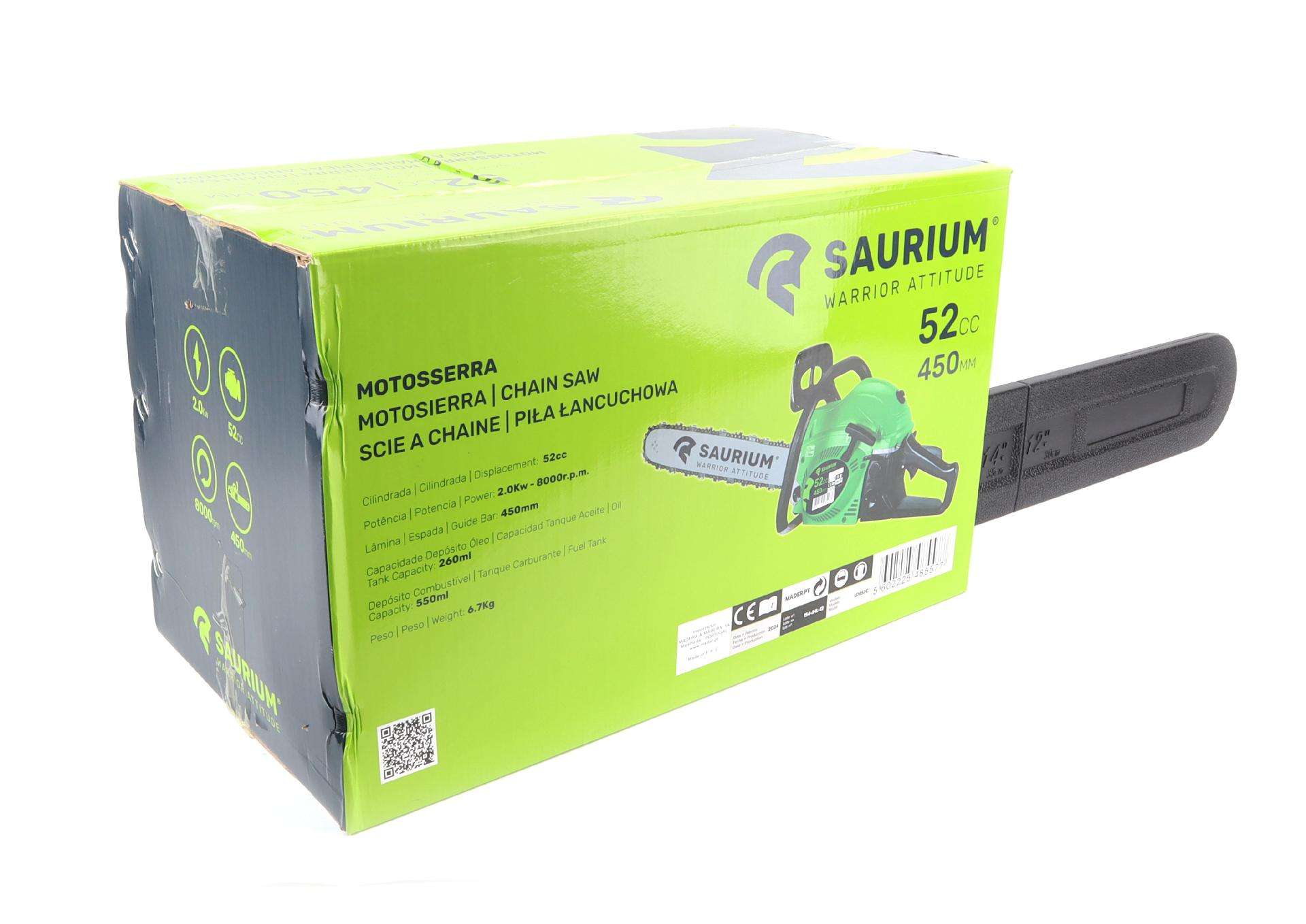 Motosserra 52CC, 450mm refª 48557 SAURIUM