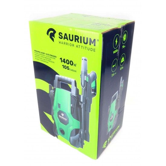Máquina Lavar Alta Pressão, 105EWBAR, 1400W  refª 48453 SAURIUM Máquina Lavar Alta Pressão, 105EWBAR, 1400W  refª 48453 SAURIUM