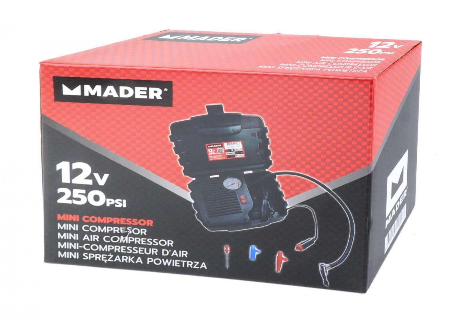 Mini Compressor de Ar, 250PSI, 12V refª 42613 MADER