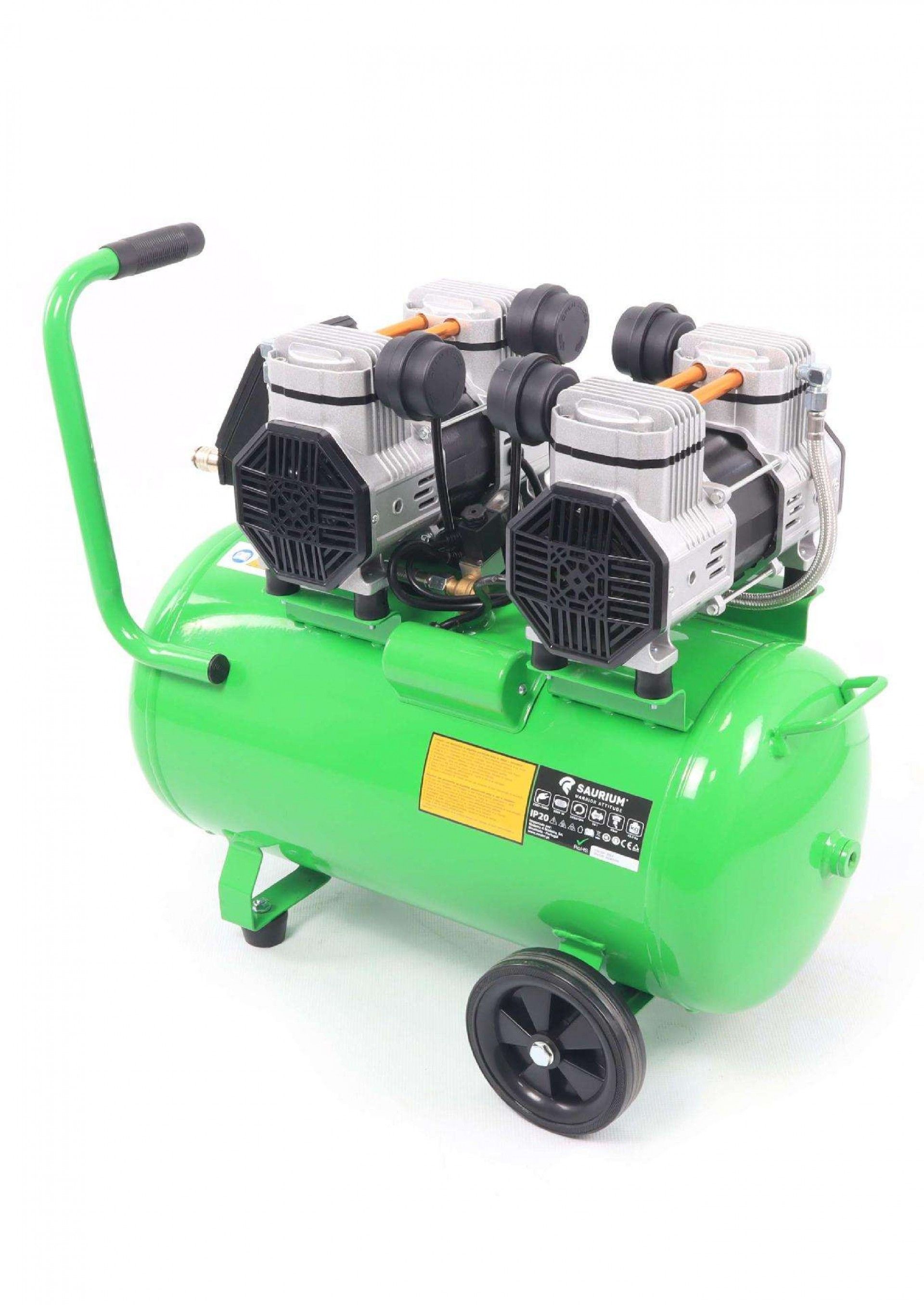 Compressor de Ar, Silencioso, 50L, 4HP, 4 Cabeças, 2 Motores, LCD refª 37193 SAURIUM