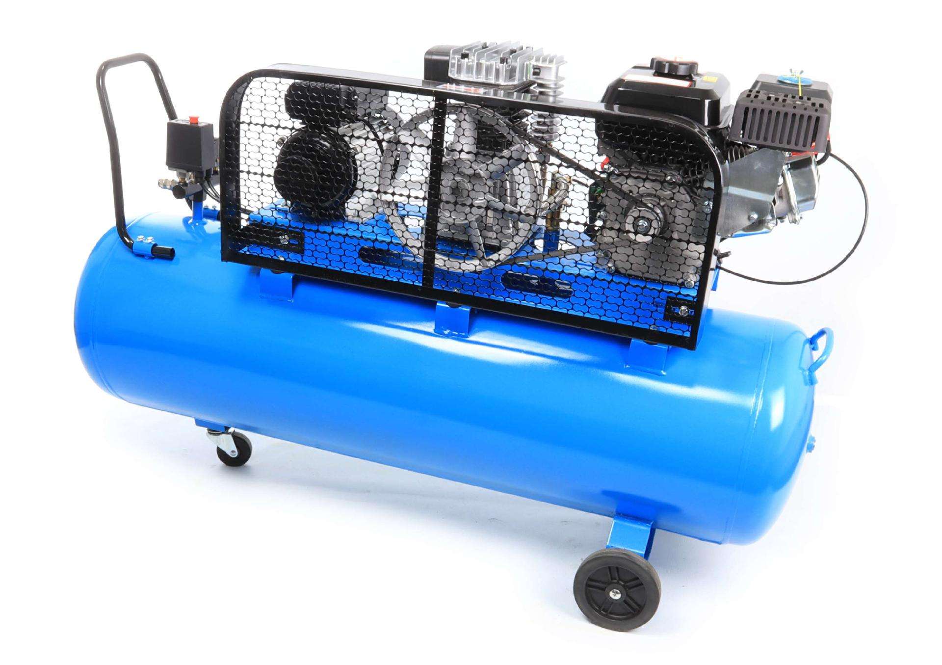 Compressor de Ar, Gasolina + Elétrico, 200L, 5.5HP refª 37151 SAURIUM