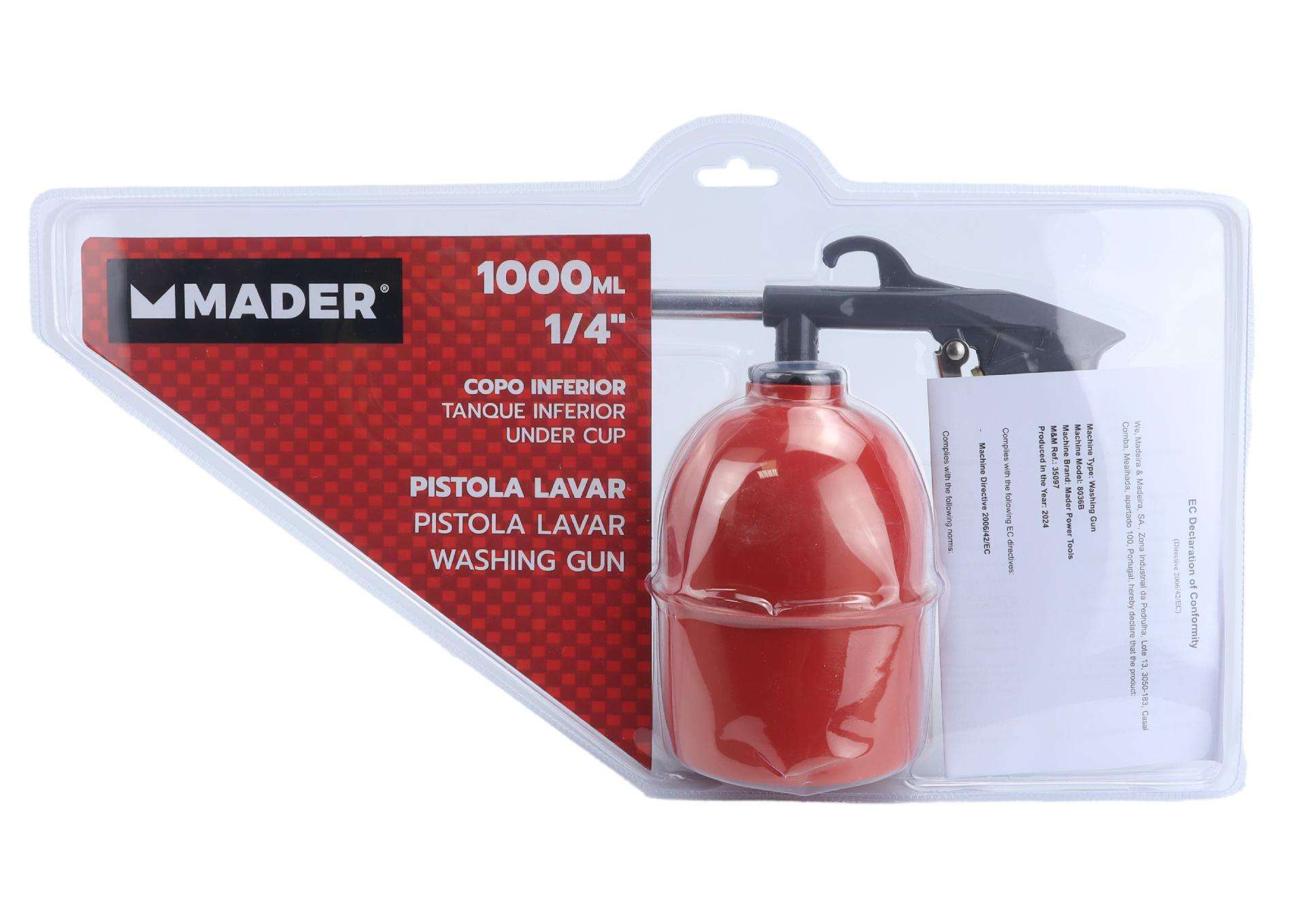 Pistola de Lavar, 1/4", 1000ml refª 35097 MADER