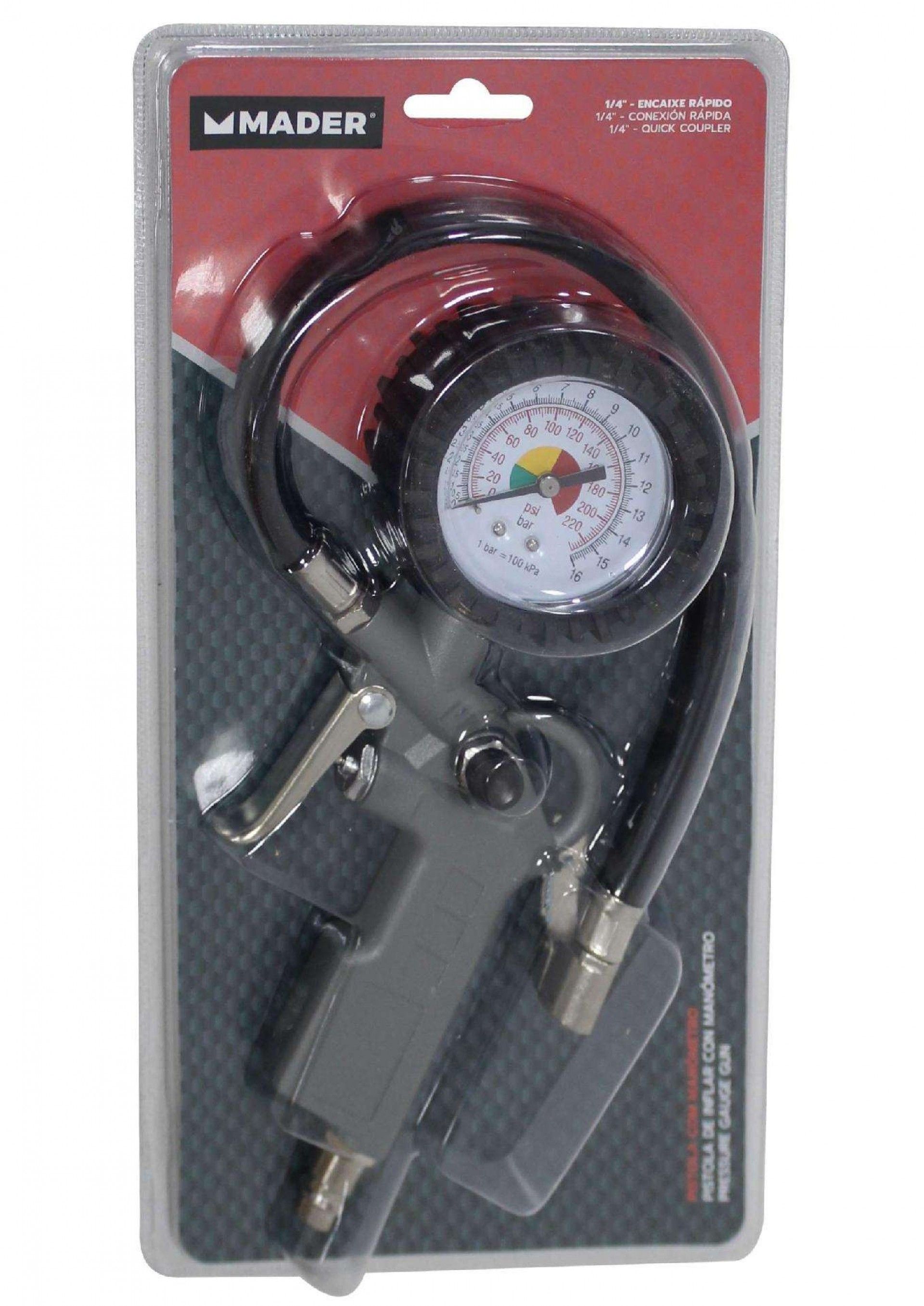 Pistola com Manómetro, 1/4" refª 35098 MADER