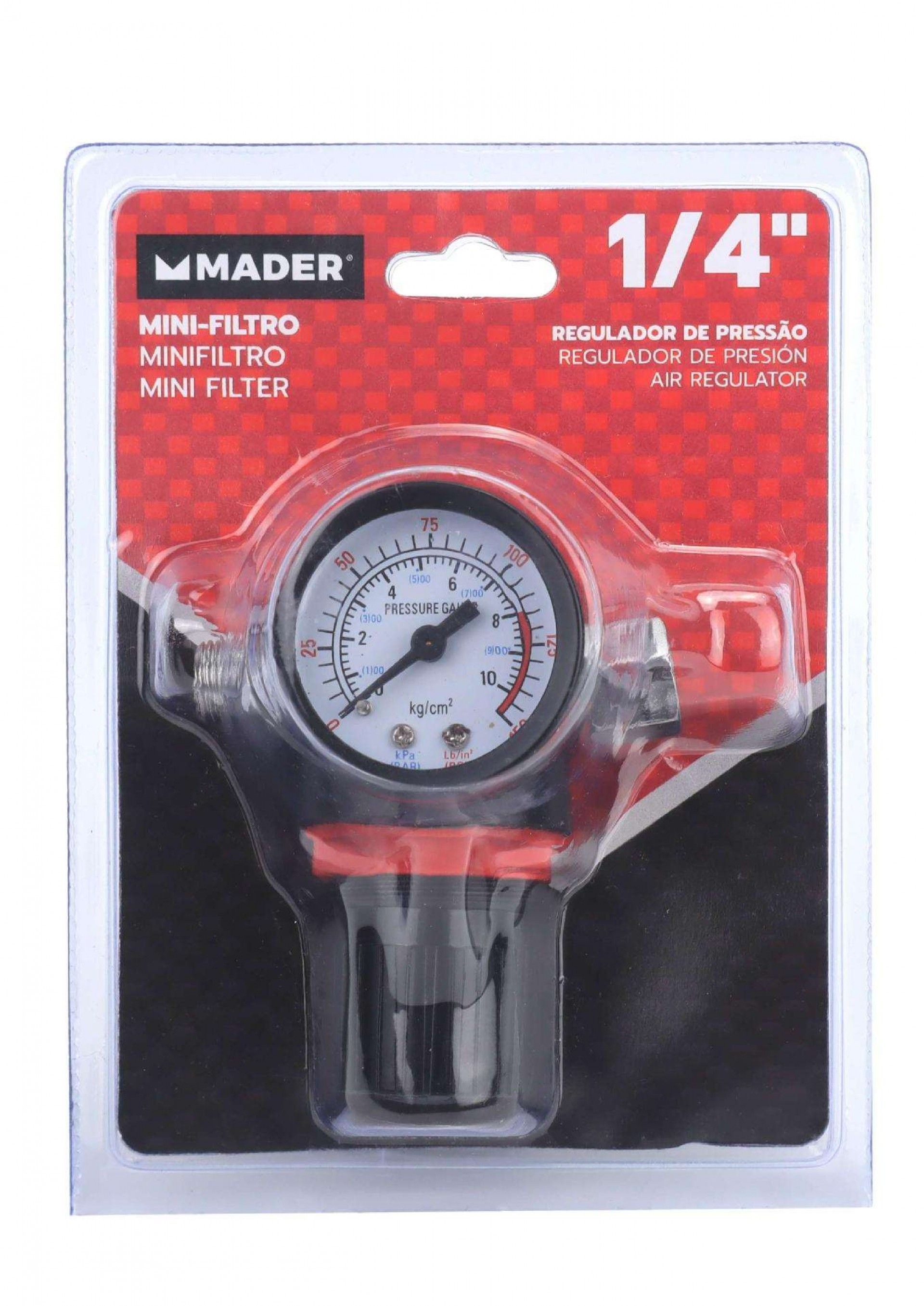 Mini Filtro, Regulador de Pressão, 1/4", RP182 refª 35053 MADER