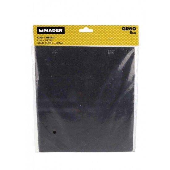 Lixa Metal, Gr60, 5Un, 230x280 refª 31251 MADER Lixa Metal, Gr60, 5Un, 230x280 refª 31251 MADER