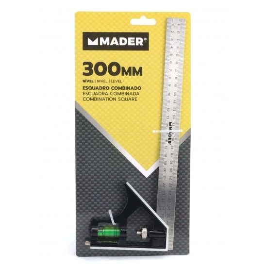 Esquadro Combinado, Nível, Graduado, 300mm refª 30514 MADER Esquadro Combinado, Nível, Graduado, 300mm refª 30514 MADER