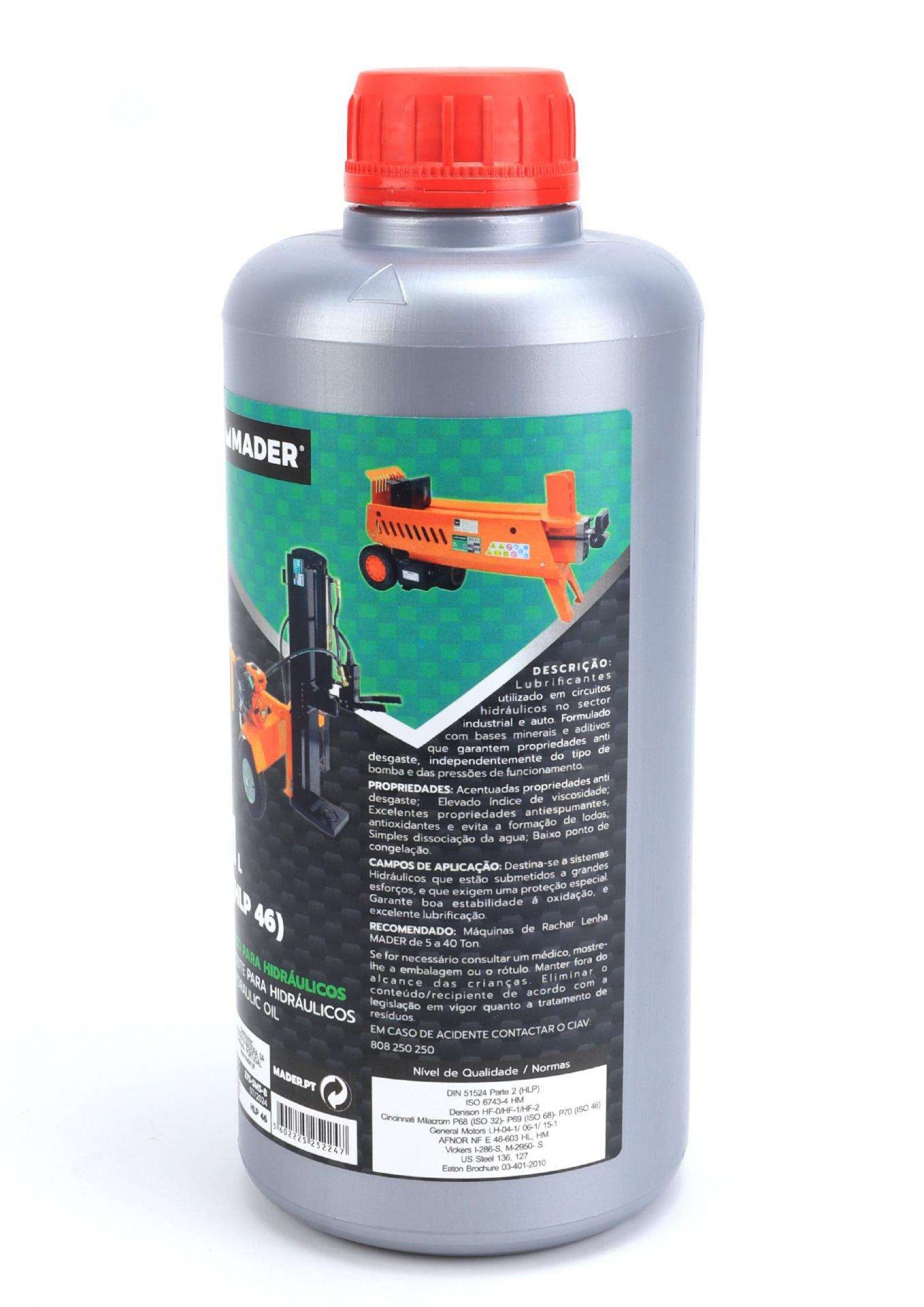 Óleo, HLP 46, 1L, para Hidráulicos refª 25224 MADER