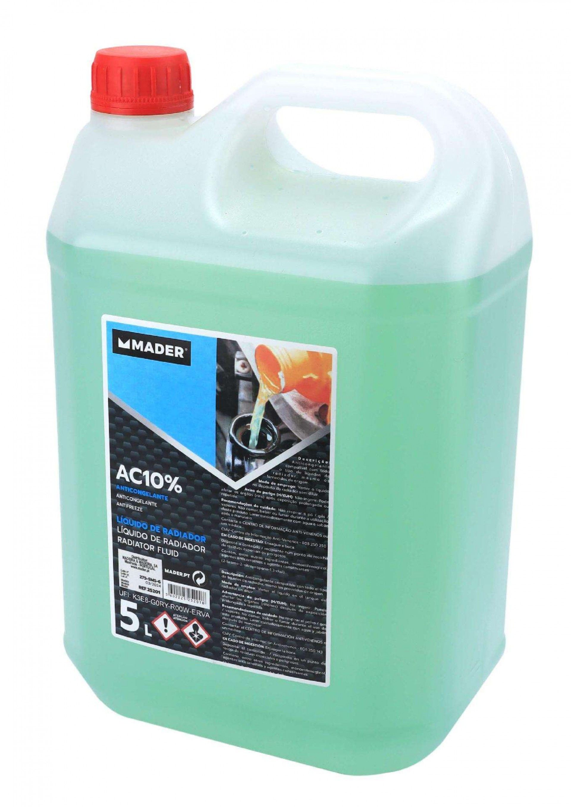 Anticongelante, AC10%, 5L refª 25201 MADER