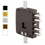 Fechadura c/fechos esquerda branca (p/cilindro) c/trancas ref� 5070PE Rodes