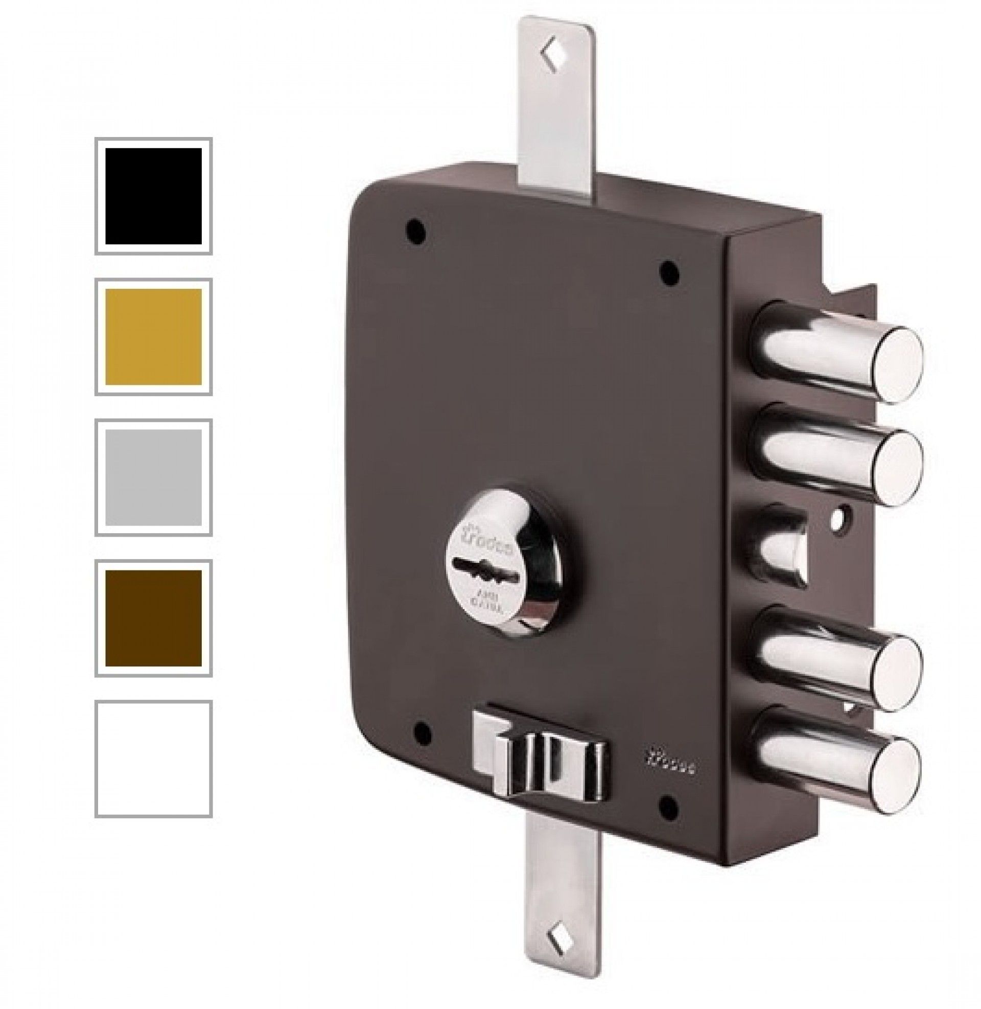 Fechadura c/fechos esquerda branca c/trancas refª 5070 Rodes