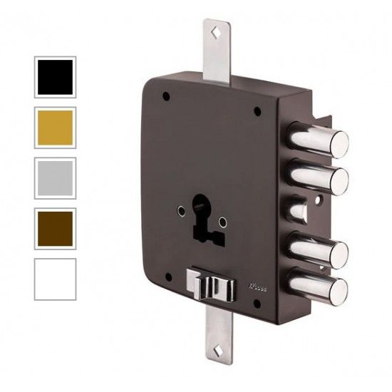 Fechadura c/fechos direita branca (p/cilindro) c/trancas ref� 5070PE Rodes