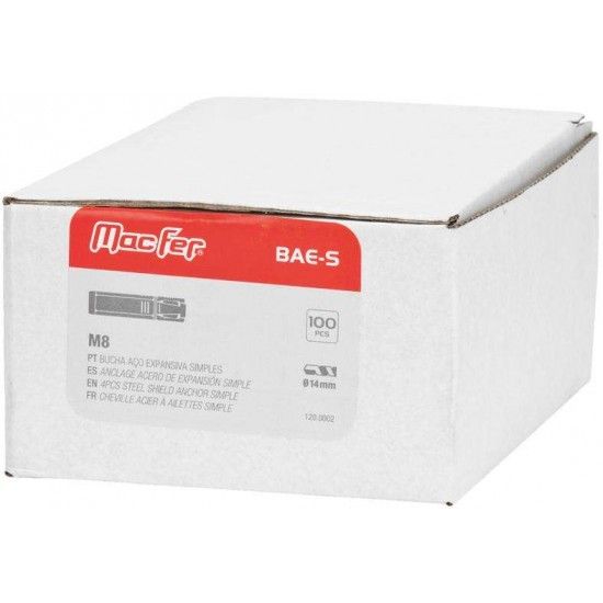 Bucha aço expansiva simples mf BAE-S M6 (100pç) 120.0001-C Bucha aço expansiva simples mf BAE-S M6 (100pç) 120.0001-C