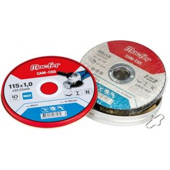 Pack disco abrasivo corte inox CAM-CSS-10 115x1x22,23mm (10ps) ref 166.0006 MACFER