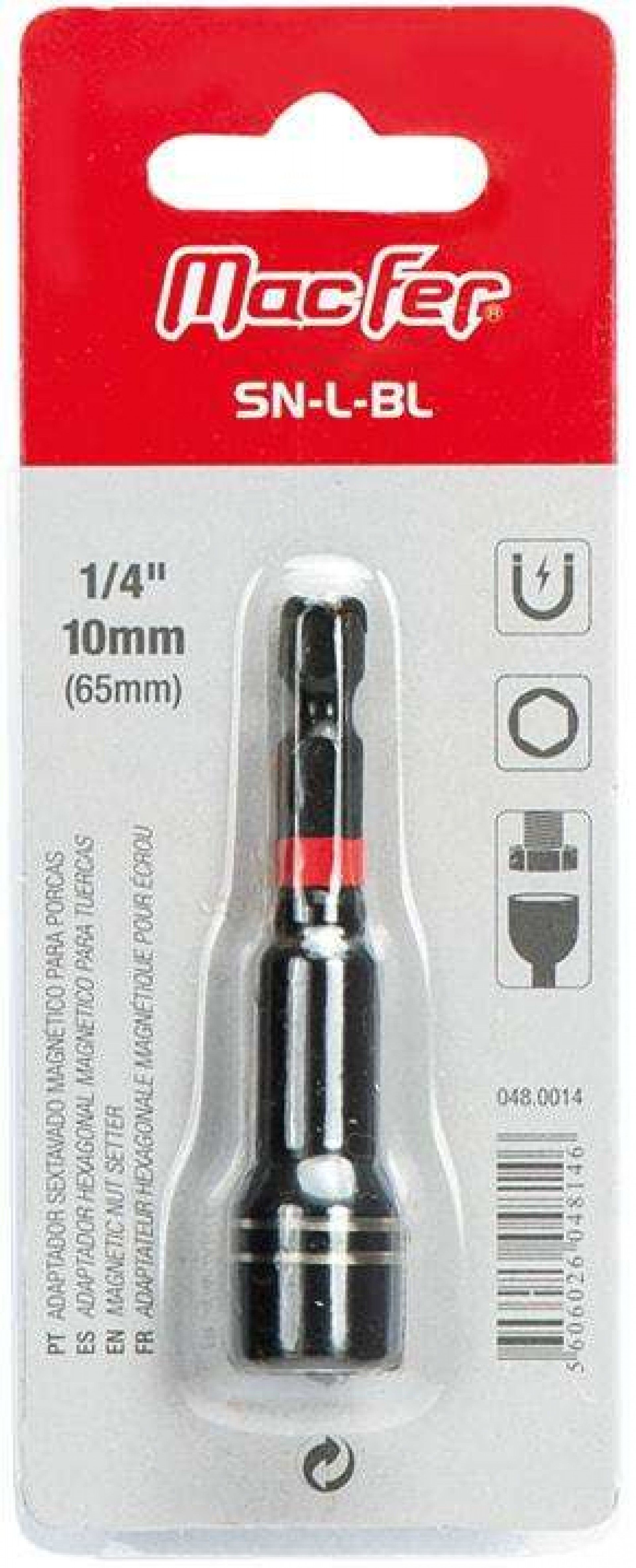 Adaptador sextavado magnético para porcas SN-L-BL ¼