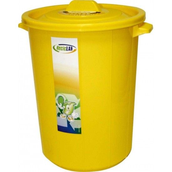 Balde Lixo, Amarelo, 45L ref 99989 MADER