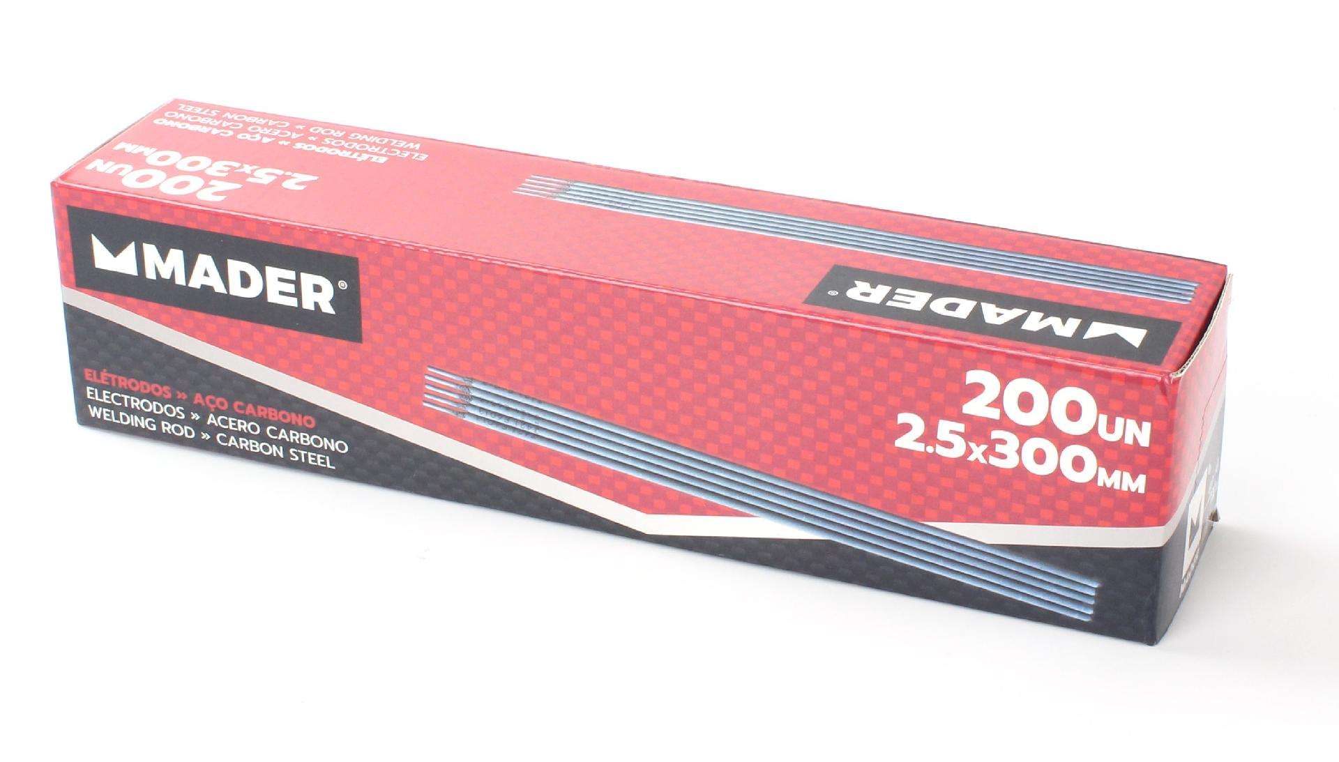 Elétrodos, 2.5x300mm, 200Un refª 99096 MADER