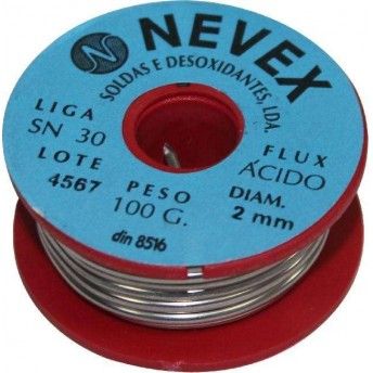 Solda  Estanho com cido, 2mm, 100g - NEVEX ref 99071 MADER