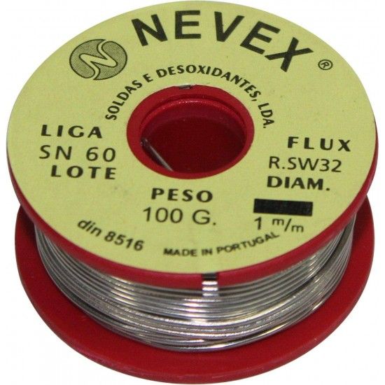 Solda, Estanho para Eletrnica, 1mm, 100g ref 99073 MADER