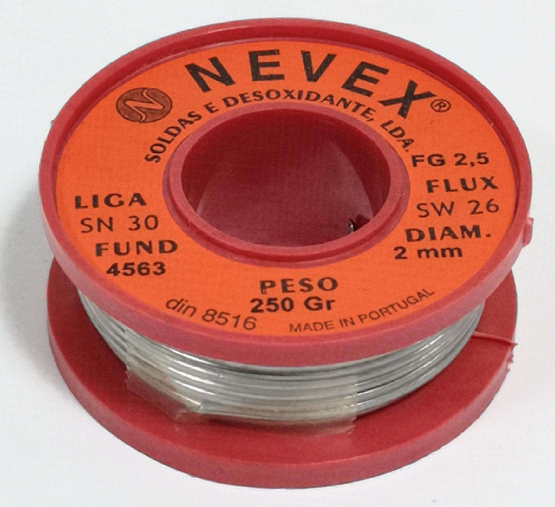 Solda » Estanho com Resina, Ø2mm, 250g - NEVEX® refª 98067 MADER